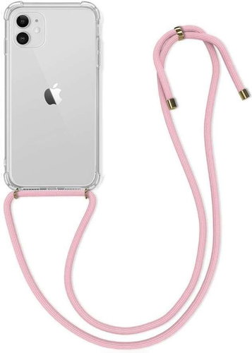 TopQ iPhone 12 silicone with pink cord transparent 63910 - Phone Cover - Main image