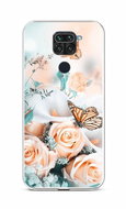 TopQ Xiaomi Redmi Note 9 silicone Rose with butterfly 58958 - Phone Cover