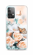 TopQ Samsung A52 silicone Rose with butterfly 58683 - Phone Cover