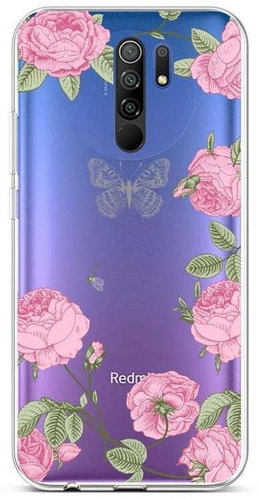 TopQ Xiaomi Redmi 9 silicone Peonies 52873 - Phone Cover - Main image