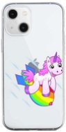 TopQ iPhone 13 silicone Flying Unicorn 64670 - Phone Cover
