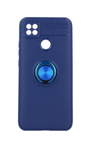 TopQ Xiaomi Redmi 9C silicone blue with blue ring 63429 - Phone Cover - Main image