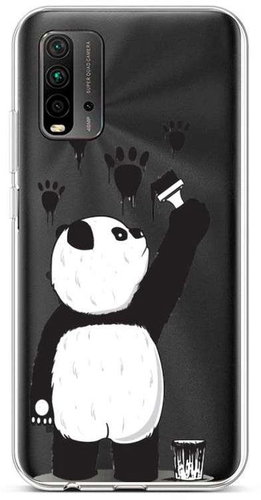 TopQ Xiaomi Redmi 9T silicone Rebel Panda 65123 - Phone Cover - Main image