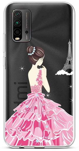 TopQ Xiaomi Redmi 9T silicone Pink Princess 65083 - Phone Cover - Main image