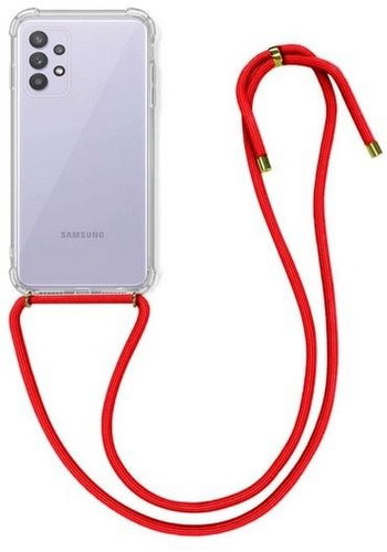 Forcell TopQ Samsung A32 5G silicone with red cord transparent 57946 - Phone Cover - Main image