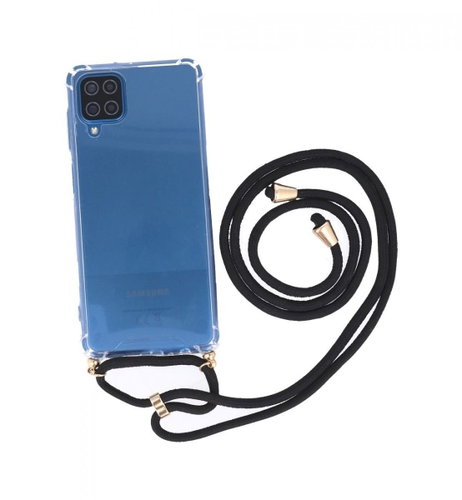 Forcell TopQ Samsung A12 silicone with black cord transparent 57943 - Phone Cover - Main image