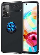 TopQ Samsung A52 silicone black with blue ring 57489 - Phone Cover