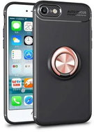 TopQ iPhone SE 2020 Silicone Black with Copper Ring 49633 - Phone Cover