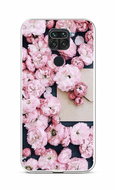 TopQ Xiaomi Redmi Note 9 silicone Pink flowers 58960 - Phone Cover