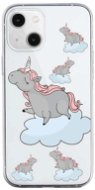 TopQ iPhone 13 mini silicone Grey Unicorns 64708 - Phone Cover