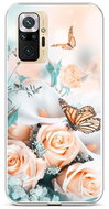TopQ Xiaomi Redmi Note 10 Pro silicone Rose with butterfly 59675 - Phone Cover