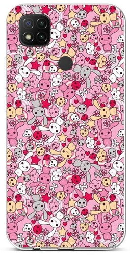 TopQ Xiaomi Redmi 9C silicone Pink Bunnies 53017 - Phone Cover - Main image