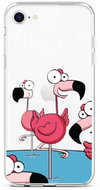 TopQ iPhone SE 2020 silicone Cartoon Flamingos 49602 - Phone Cover