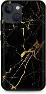 TopQ LUXURY iPhone 13 mini solid Marble black-gold 64777 - Phone Cover