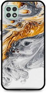 TopQ LUXURY Samsung A22 5G solid Marble grey-gold 65321 - Phone Cover