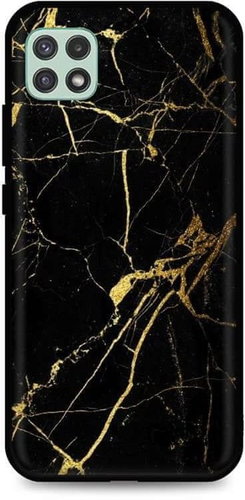 TopQ LUXURY Samsung A22 5G solid Marble black-gold 65320 - Phone Cover - Main image