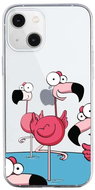 TopQ iPhone 13 mini silicone Cartoon Flamingos 64736 - Phone Cover