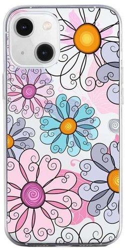 TopQ iPhone 13 mini silicone Colorful Daisy 64703 - Phone Cover - Main image