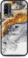 TopQ LUXURY Xiaomi Redmi 9T solid Marble grey-gold 65355 - Phone Cover