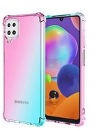 TopQ Samsung A22 Silicone Shock Rainbow Mint Pink 65497 - Phone Cover