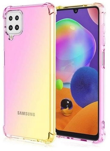 TopQ Samsung A22 silicone Shock rainbow pink-yellow 65488 - Phone Cover - Main image