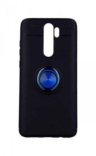 TopQ Xiaomi Redmi Note 8 Pro silicone black with blue ring 46389 - Phone Cover - Main image