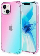 TopQ iPhone 13 mini silicone Shock rainbow mint pink 65618 - Phone Cover