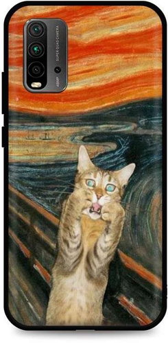 TopQ Xiaomi Redmi 9T silicone Scared Cat 65767 - Phone Cover - Main image