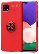 TopQ Samsung A22 5G silicone red with red ring 65453 - Phone Cover