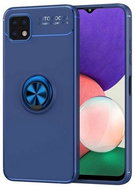 TopQ Samsung A22 5G silicone blue with blue ring 65451 - Phone Cover