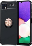 TopQ Samsung A22 5G silicone black with copper ring 65450 - Phone Cover