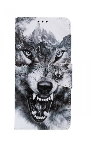 TopQ Samsung A22 5G booklet Black and white wolf 65984 - Phone Case - Main image