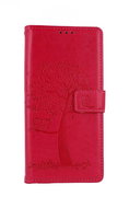 TopQ Xiaomi Redmi Note 9 booklet Dark pink owl tree 50735 - Phone Cover