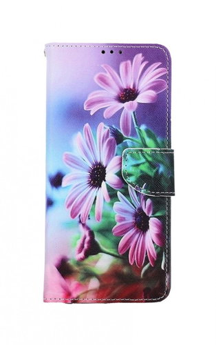 TopQ Samsung A22 Booklet Purple Flowers 66241 - Phone Case - Main image