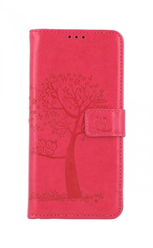 TopQ Samsung A22 5G booklet Dark pink tree owls 66873 - Phone Case - Main image
