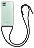TopQ Samsung A22 5G Silicone with Transparent Black Lanyard 67300 - Phone Cover