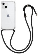 TopQ iPhone 13 silikón s čiernou šnúrkou priehľadný 67292 - Kryt na mobil