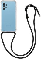 TopQ Samsung A32 Silicone with Black Cord Transparent 61233 - Phone Cover