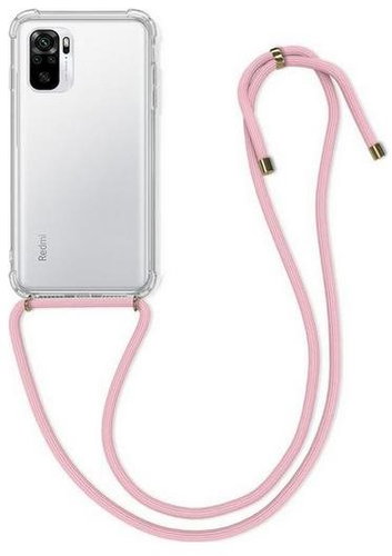 TopQ Xiaomi Redmi Note 10 silicone with pink cord transparent 61229 - Phone Cover - Main image