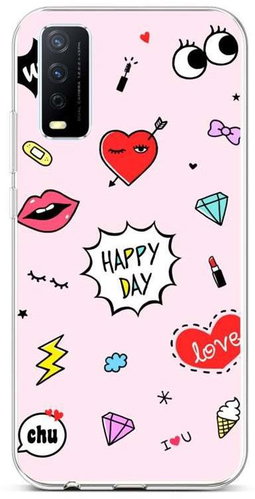TopQ Vivo Y11s silicone Happy Day 66584 - Phone Cover - Main image