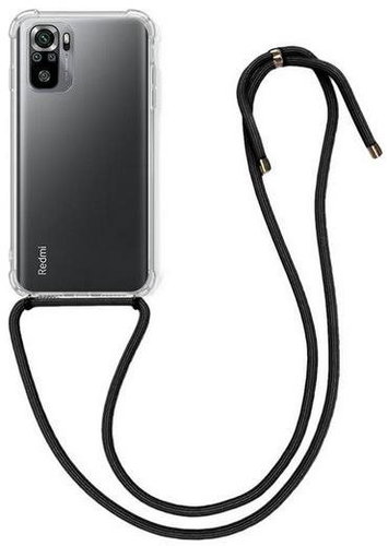 TopQ Xiaomi Redmi Note 10S silicone with black cord transparent 67306 - Phone Cover - Main image