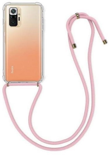 TopQ Xiaomi Redmi Note 10 Pro silicone with pink cord transparent 61226 - Phone Cover - Main image