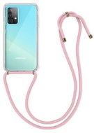 TopQ Samsung A52 Silicone with Pink Cord Transparent 61232 - Phone Cover
