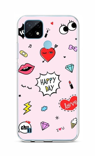 TopQ Realme C21 Silicone Happy Day 66805 - Phone Cover - Main image