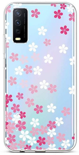 TopQ Vivo Y20s Silicone Pink Blossom 67004 - Phone Cover - Main image