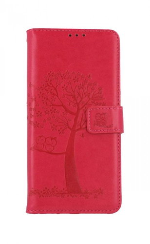 TopQ Realme C21 Book Dark Pink Tree Owls 67734 - Phone Case - Main image
