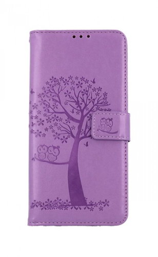 TopQ Realme C21 Book Light Purple Tree Owls 67726 - Phone Case - Main image
