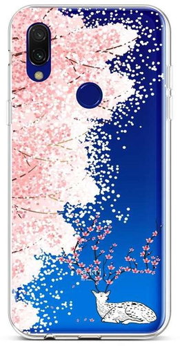 TopQ Xiaomi Redmi Note 7 Silicone Blooming Deer 67901 - Phone Cover - Main image