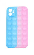 TopQ Heart Pop It iPhone 11 Silicone blue-pink 67974 - Phone Cover