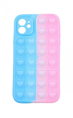 TopQ Heart Pop It iPhone 11 Silicone blue-pink 67974 - Phone Cover - Main image